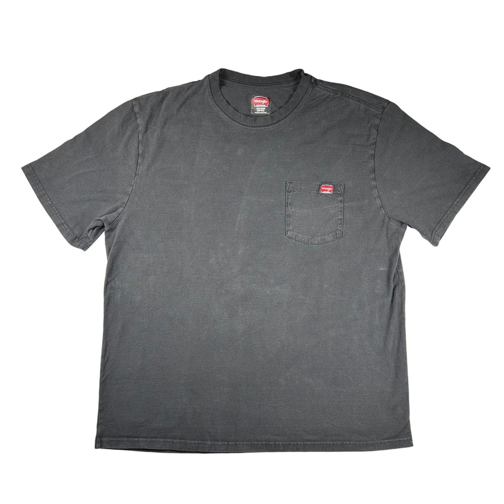 Wrangler Workwear Mens 2XL Short Sleeve Pocket T-Shirt Black‎ Cotton